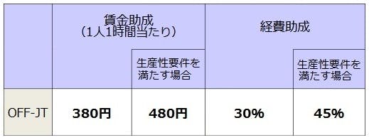 一般訓練コース 助成額 助成率