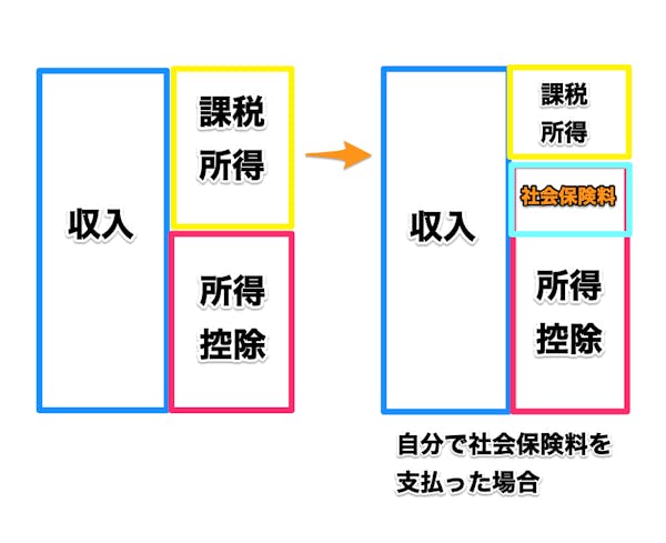 自分で社会保険料を支払った場合の図解