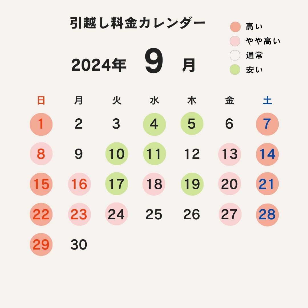 9月の引越し料金相場は？連休なしの上旬が安くてシルバーウィークは高い 